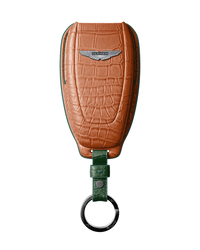 TAN ORANGE CROCODILE KEY COVER FOR ASTON MARTIN - CUSTOMIZE YOURS