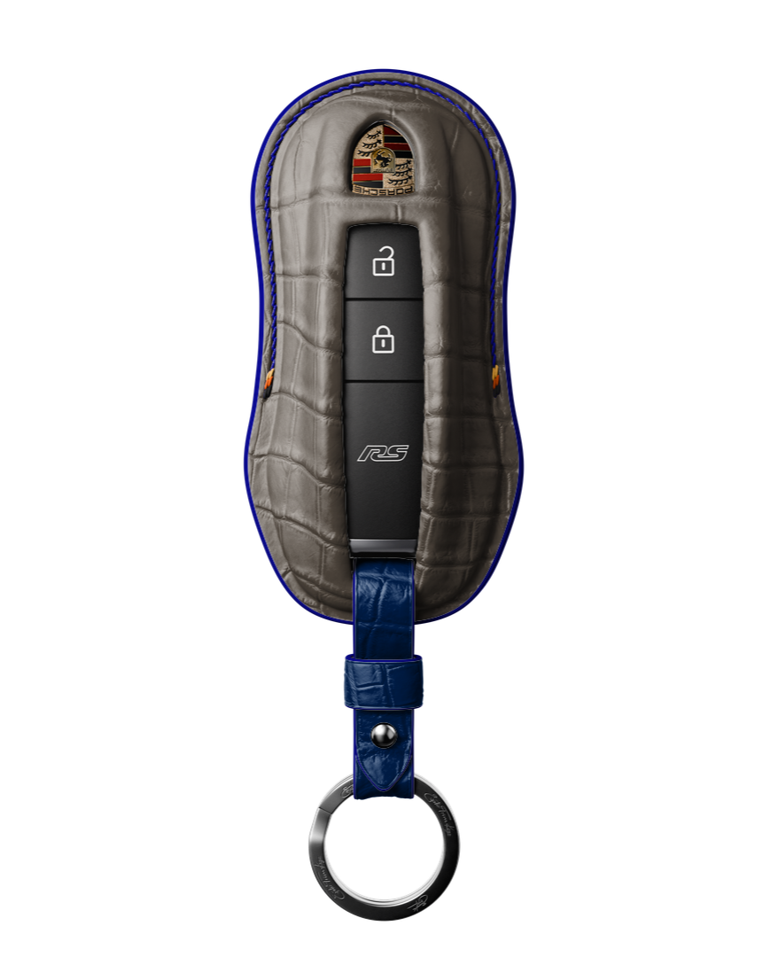 GREY CROCODILE KEY COVER FOR PORSCHE - CUSTOMIZE YOURS