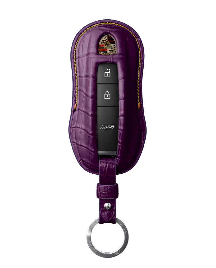 PURPLE CROCODILE KEY COVER FOR PORSCHE - CUSTOMIZE YOURS