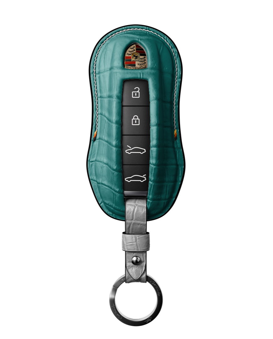 TIFFANY BLUE CROCODILE KEY COVER FOR PORSCHE - CUSTOMIZE YOURS