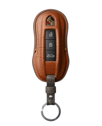 TAN ORANGE CROCODILE KEY COVER FOR PORSCHE - CUSTOMIZE YOURS