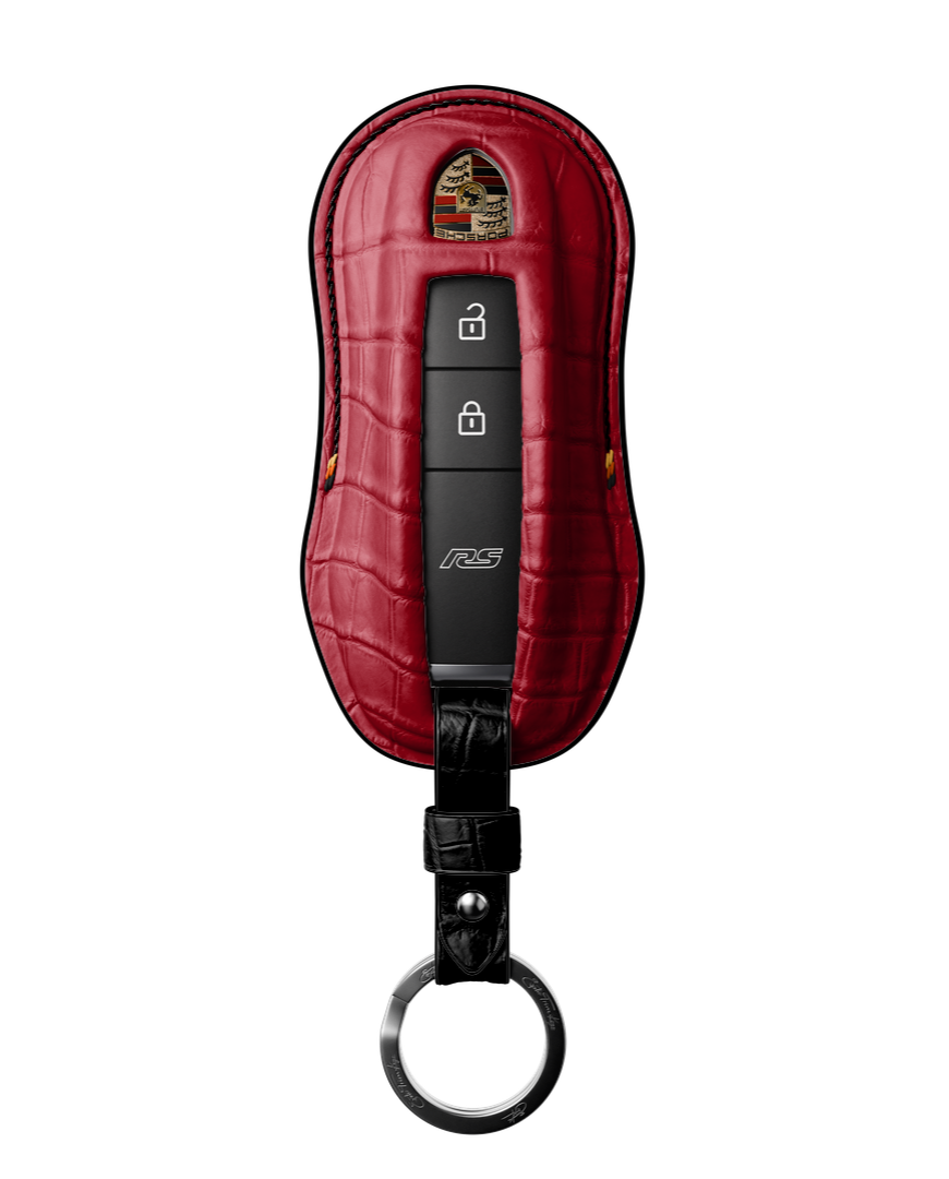 RED CROCODILE KEY COVER FOR PORSCHE - CUSTOMIZE YOURS