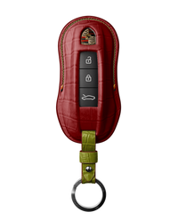 MATTE RED CROCODILE KEY COVER FOR PORSCHE - CUSTOMIZE YOURS