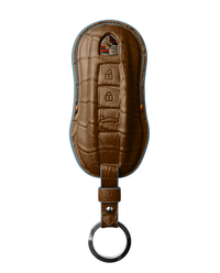 BROWN CROCODILE KEY COVER FOR PORSCHE - CUSTOMIZE YOURS