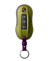 LIME GREEN CROCODILE KEY COVER FOR PORSCHE - CUSTOMIZE YOURS