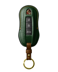 DARK GREEN CROCODILE KEY COVER FOR PORSCHE - CUSTOMIZE YOURS