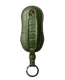 OLIVE GREEN CROCODILE KEY COVER FOR PORSCHE - CUSTOMIZE YOURS