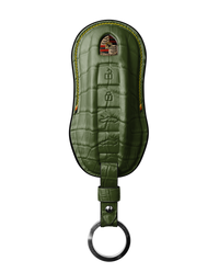 OLIVE GREEN CROCODILE KEY COVER FOR PORSCHE - CUSTOMIZE YOURS