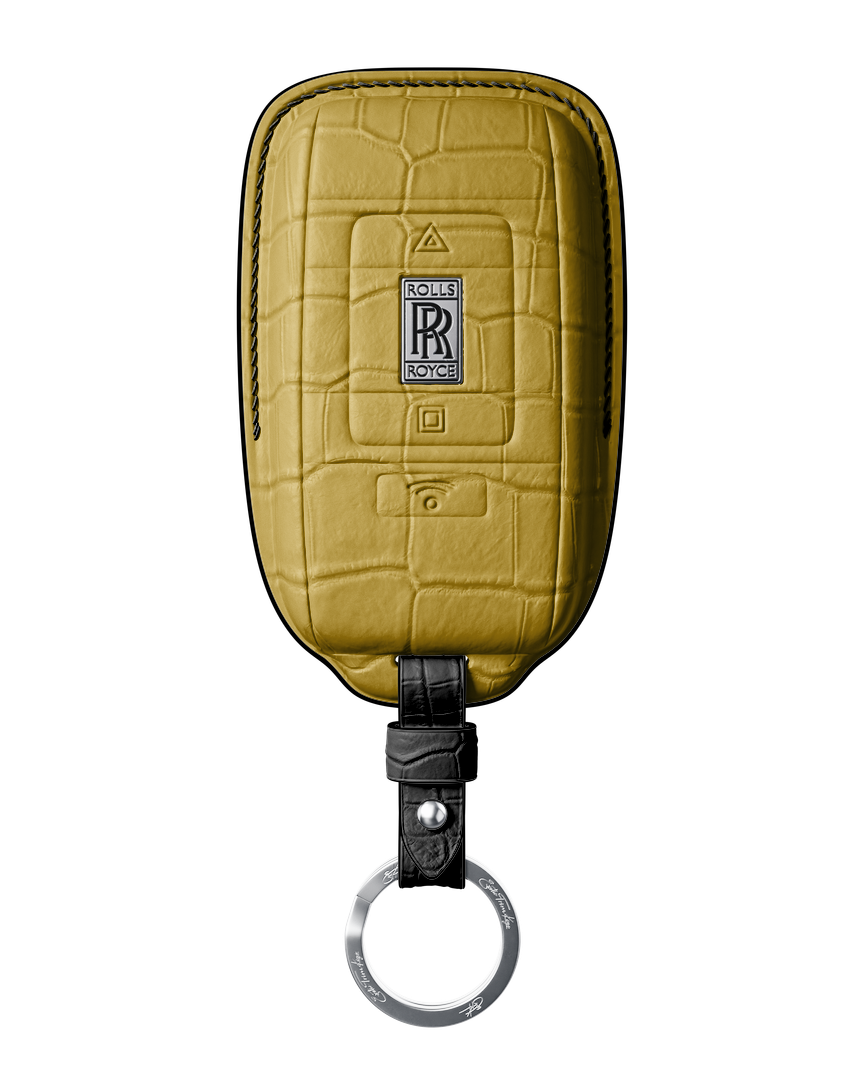 YELLOW CROCODILE KEY COVER FOR ROLLS ROYCE - CUSTOMIZE YOURS