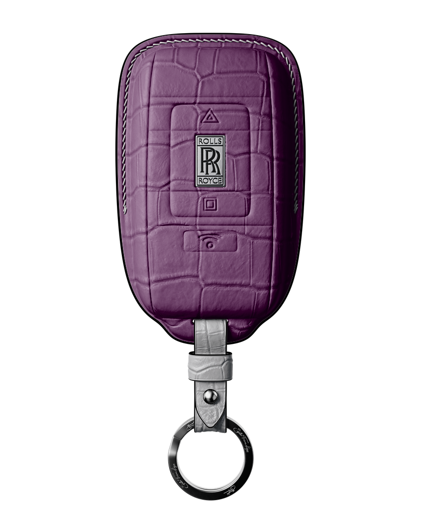 PURPLE CROCODILE KEY COVER FOR ROLLS ROYCE - CUSTOMIZE YOURS