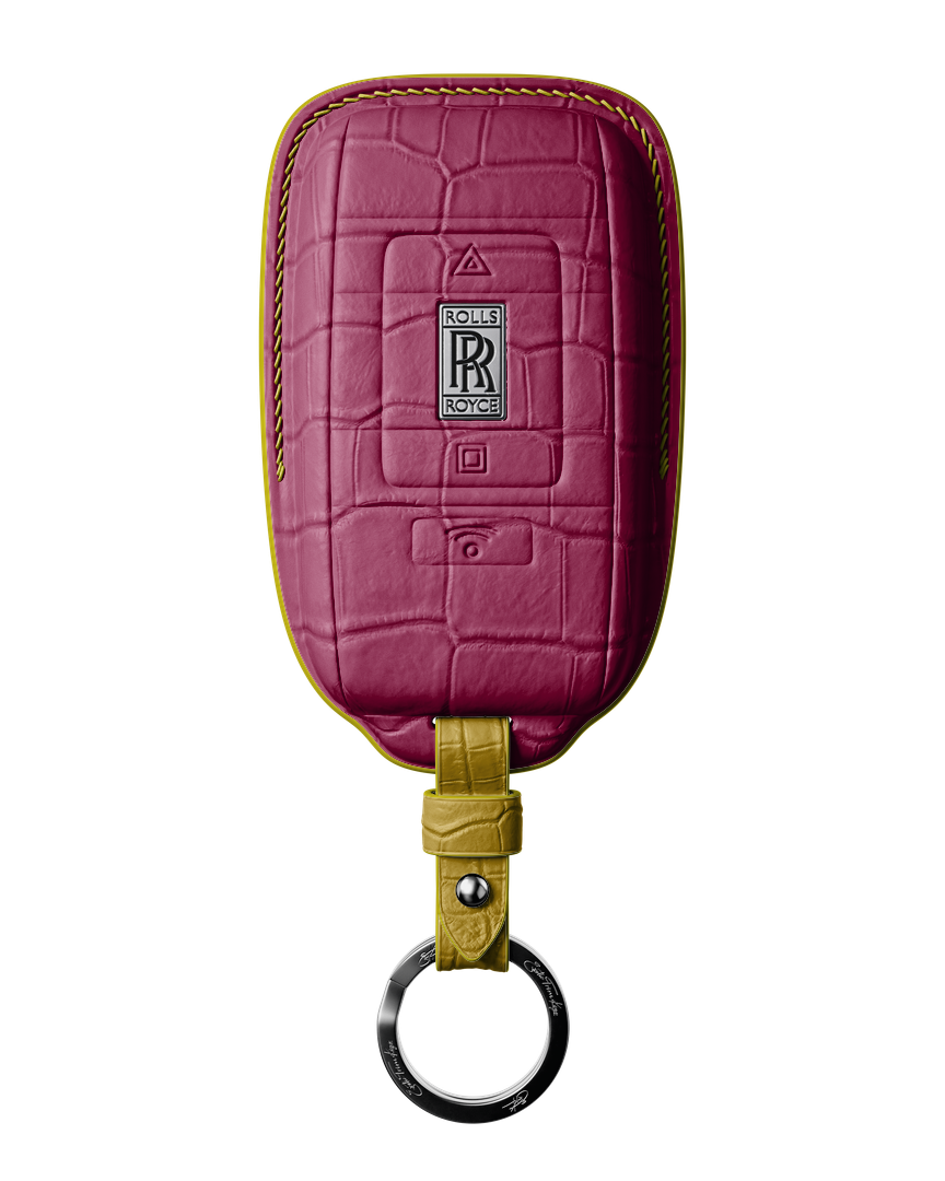 HOT PINK CROCODILE KEY COVER FOR ROLLS ROYCE - CUSTOMIZE YOURS