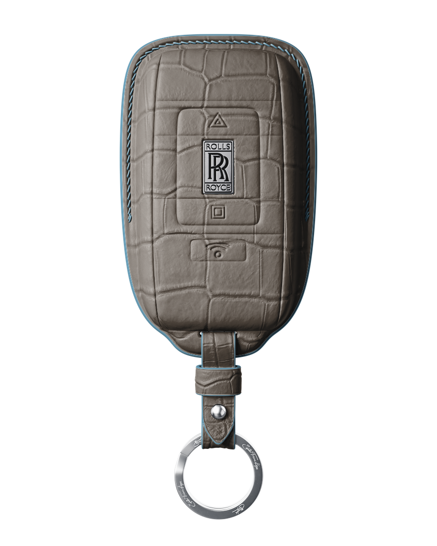 GREY CROCODILE KEY COVER FOR ROLLS ROYCE - CUSTOMIZE YOURS