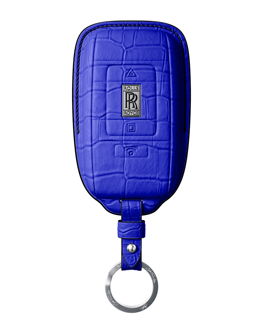 ELECTRIC BLUE CROCODILE KEY COVER FOR ROLLS ROYCE - CUSTOMIZE YOURS