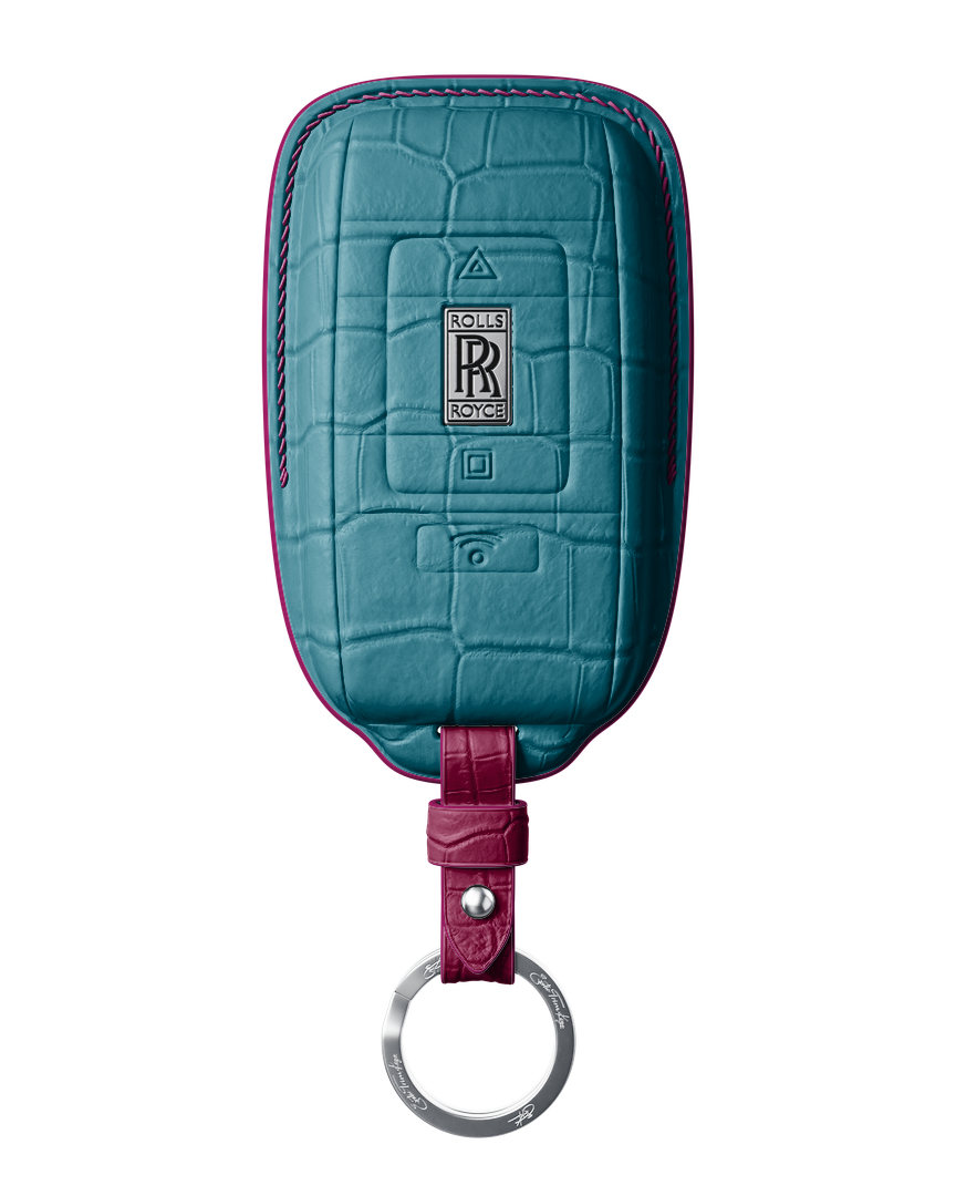 TURQUOISE CROCODILE KEY COVER FOR ROLLS ROYCE - CUSTOMIZE YOURS