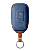 NAVY BLUE CROCODILE KEY COVER FOR ROLLS ROYCE - CUSTOMIZE YOURS