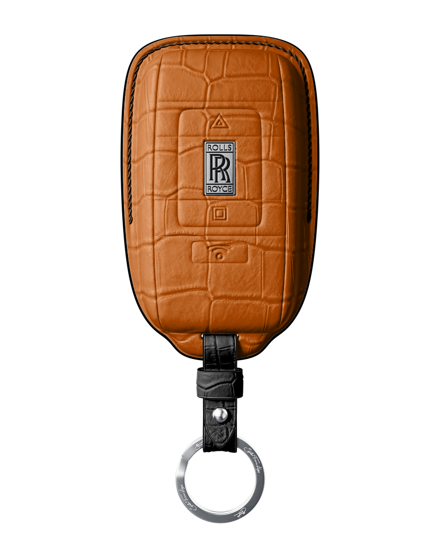 ORANGE CROCODILE KEY COVER FOR ROLLS ROYCE - CUSTOMIZE YOURS