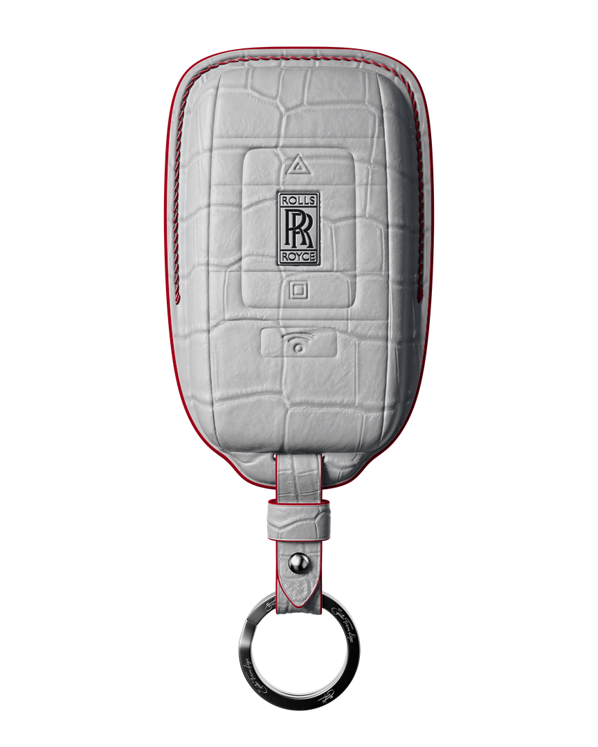 WHITE CROCODILE KEY COVER FOR ROLLS ROYCE - CUSTOMIZE YOURS