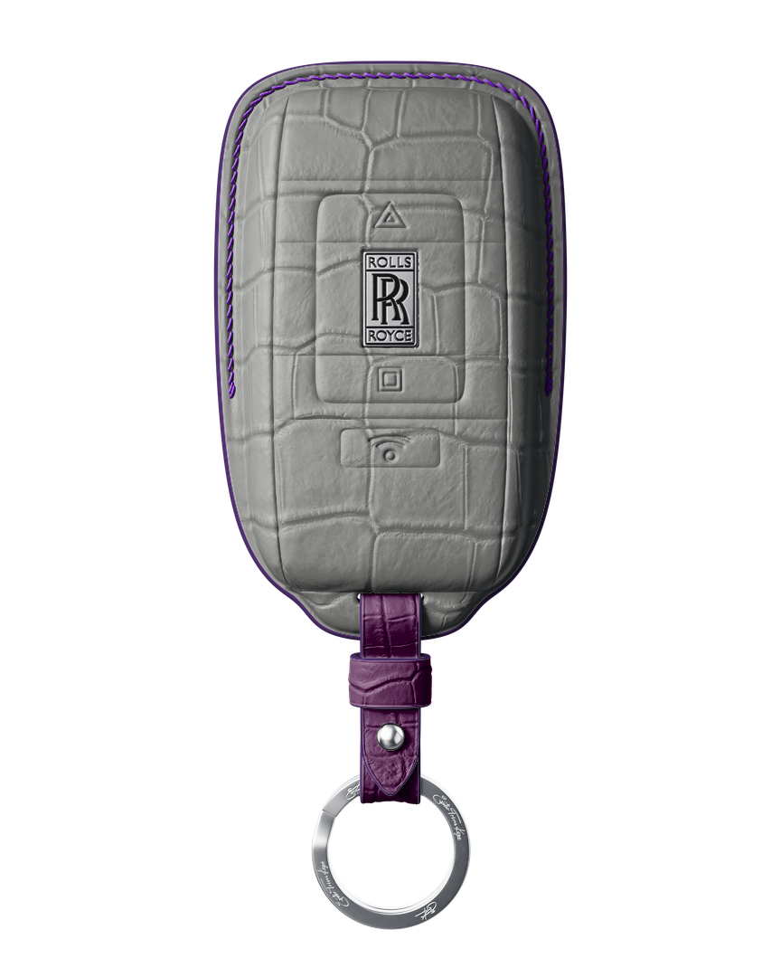 PEARL WHITE CROCODILE KEY COVER FOR ROLLS ROYCE - CUSTOMIZE YOURS