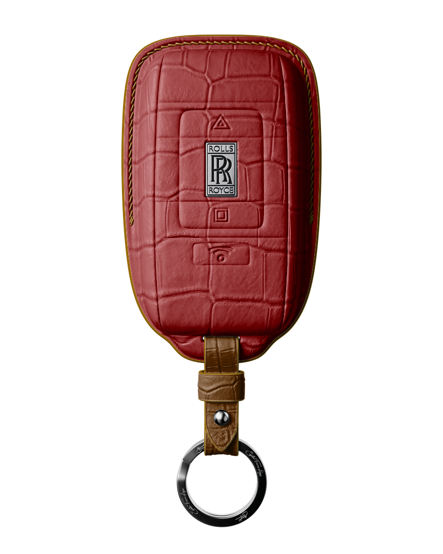 MATTE RED CROCODILE KEY COVER FOR ROLLS ROYCE - CUSTOMIZE YOURS