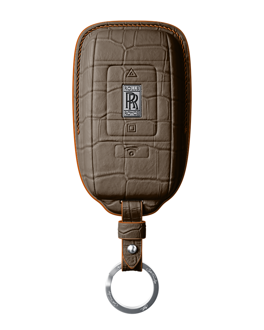 DARK BROWN CROCODILE KEY COVER FOR ROLLS ROYCE - CUSTOMIZE YOURS