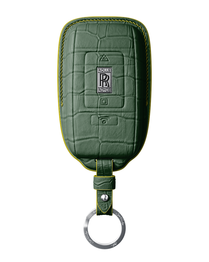 DARK GREEN CROCODILE KEY COVER FOR ROLLS ROYCE - CUSTOMIZE YOURS