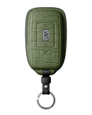 OLIVE GREEN CROCODILE KEY COVER FOR ROLLS ROYCE - CUSTOMIZE YOURS