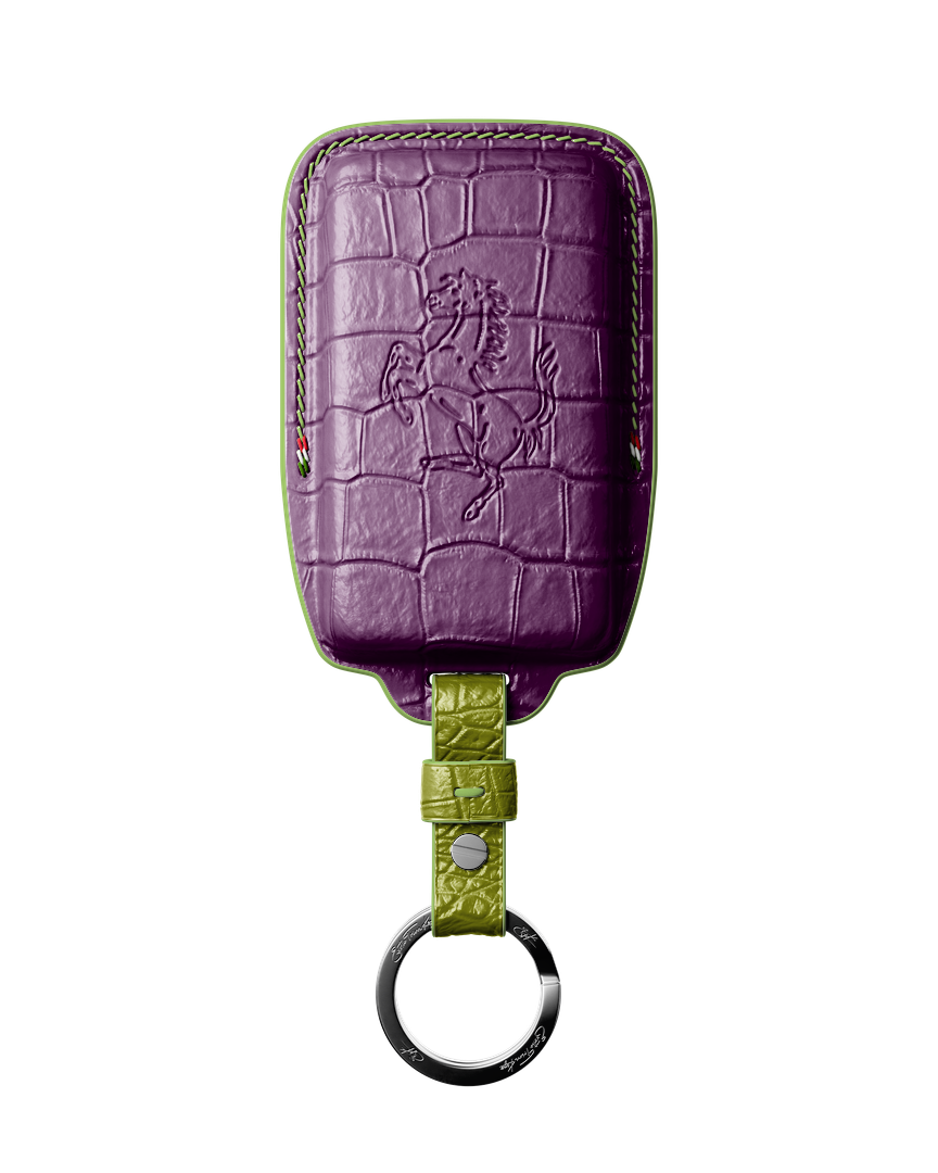 PURPLE CROCODILE KEY COVER FOR FERRARI - CUSTOMIZE YOURS