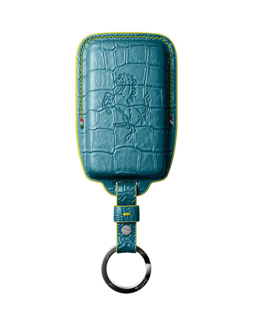 TURQUOISE CROCODILE KEY COVER FOR FERRARI - CUSTOMIZE YOURS