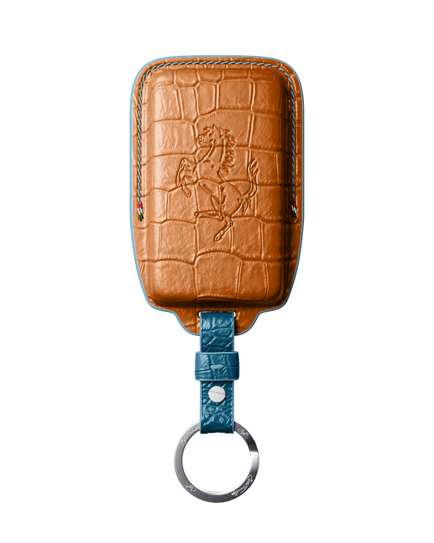 ORANGE CROCODILE KEY COVER FOR FERRARI - CUSTOMIZE YOURS