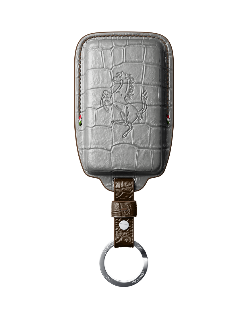 PEARL WHITE CROCODILE KEY COVER FOR FERRARI - CUSTOMIZE YOURS