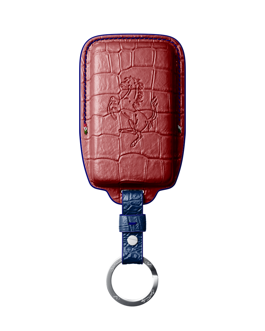 MATTE RED CROCODILE KEY COVER FOR FERRARI - CUSTOMIZE YOURS