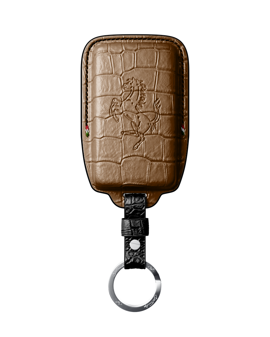 BROWN CROCODILE KEY COVER FOR FERRARI - CUSTOMIZE YOURS