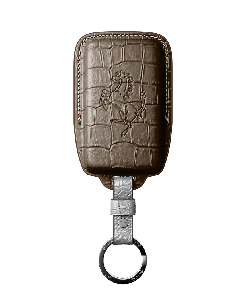 DARK BROWN CROCODILE KEY COVER FOR FERRARI - CUSTOMIZE YOURS