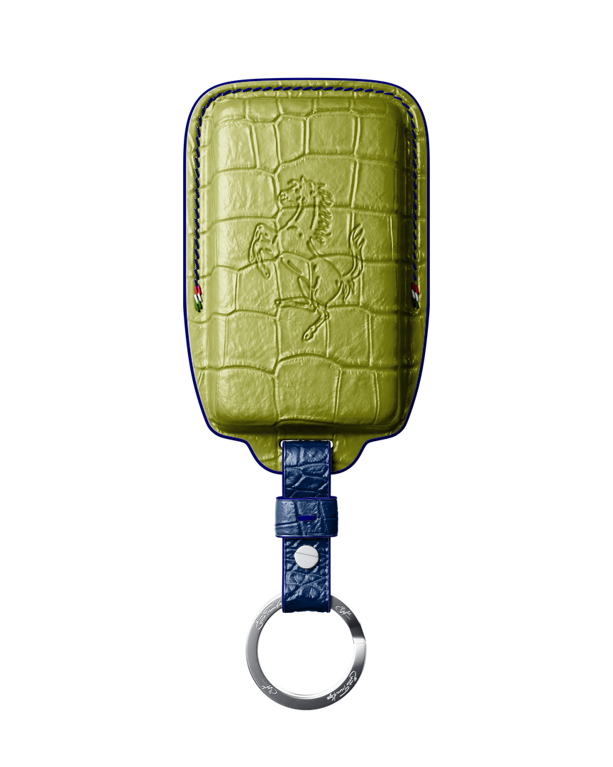 LIME GREEN CROCODILE KEY COVER FOR FERRARI - CUSTOMIZE YOURS
