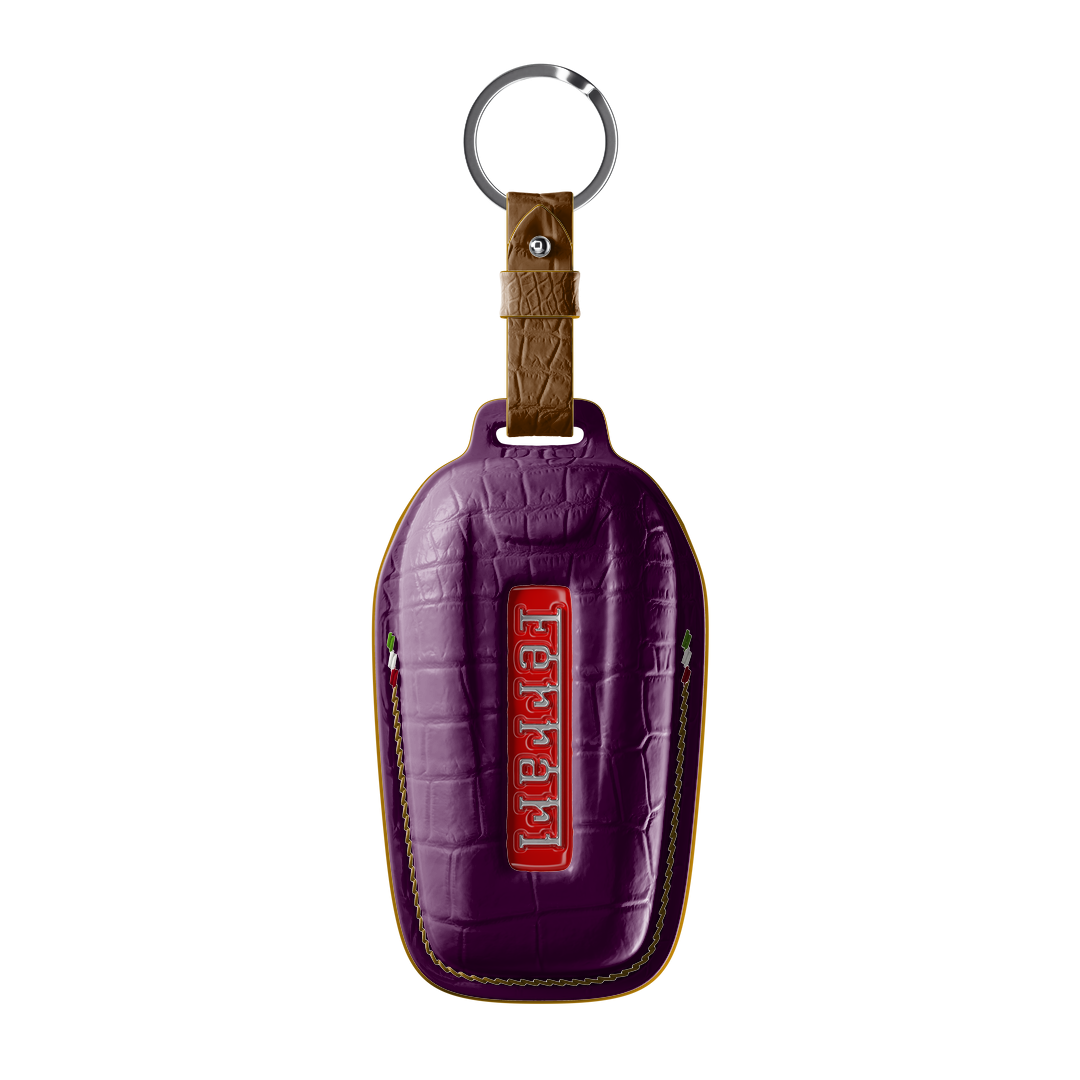 PURPLE CROCODILE KEY COVER FOR FERRARI - CUSTOMIZE YOURS