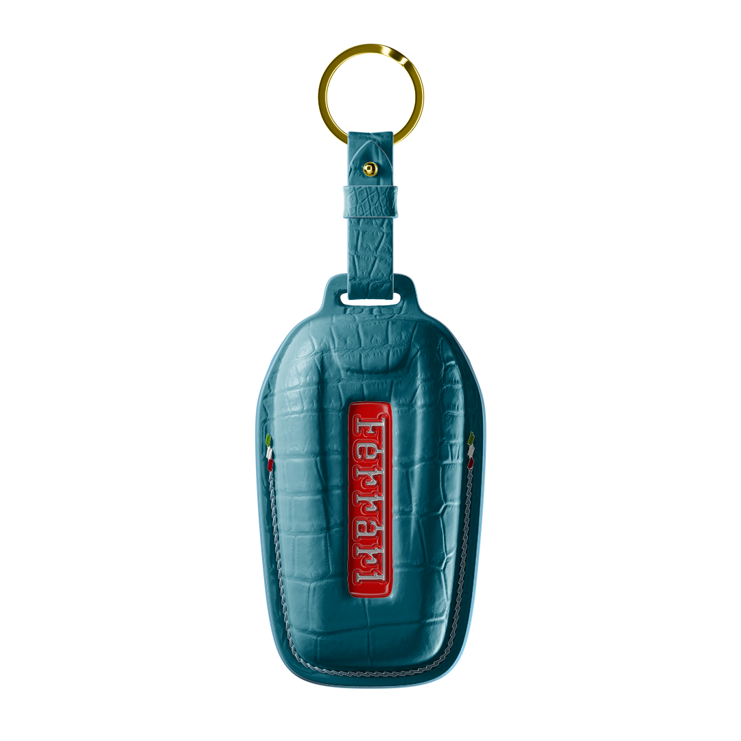 TURQUOISE CROCODILE KEY COVER FOR FERRARI - CUSTOMIZE YOURS