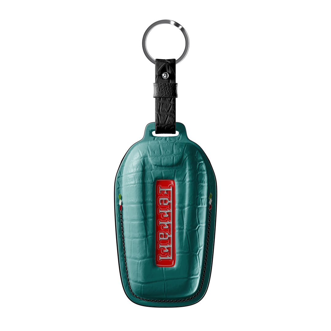 TIFFANY BLUE CROCODILE KEY COVER FOR FERRARI - CUSTOMIZE YOURS