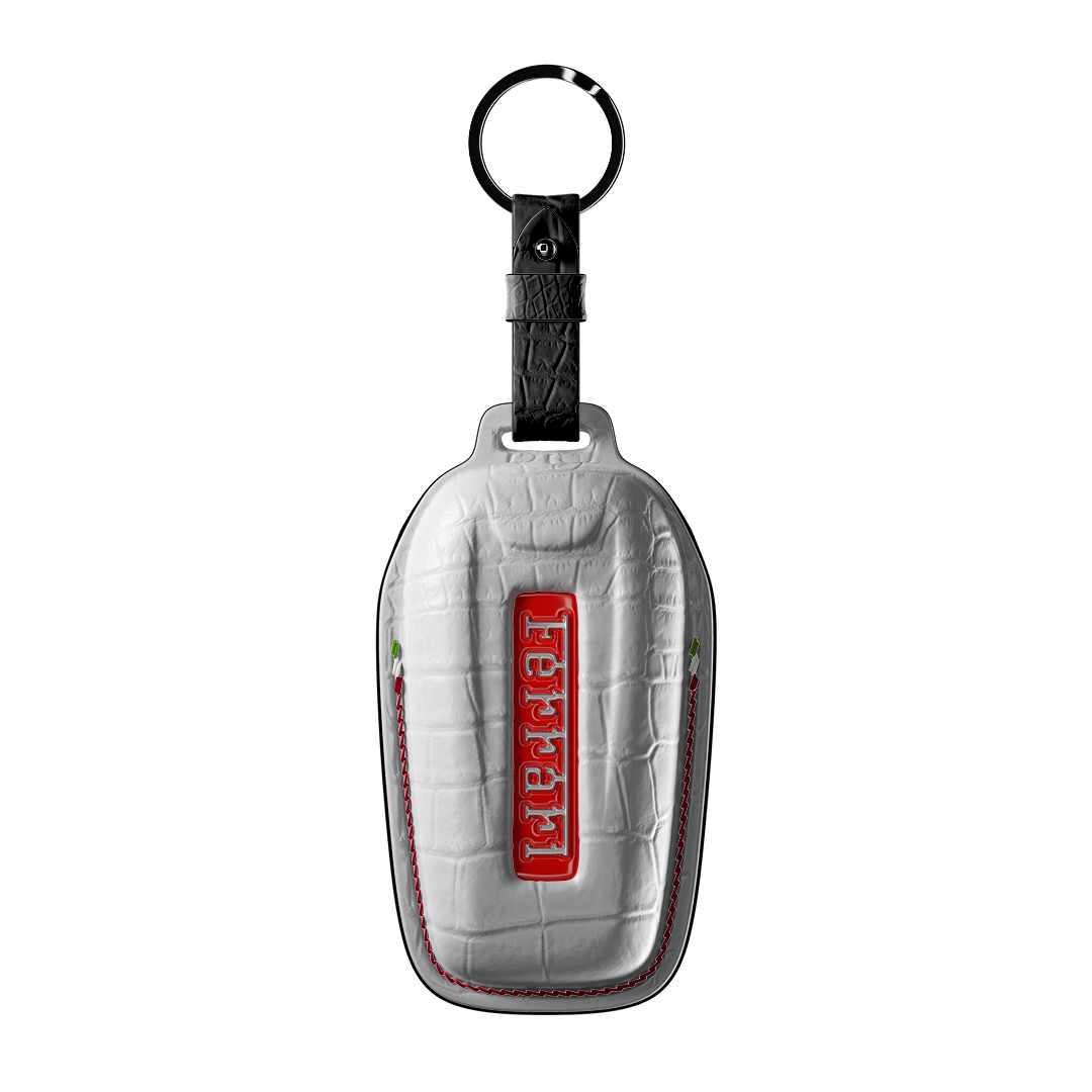 WHITE CROCODILE KEY COVER FOR FERRARI - CUSTOMIZE YOURS