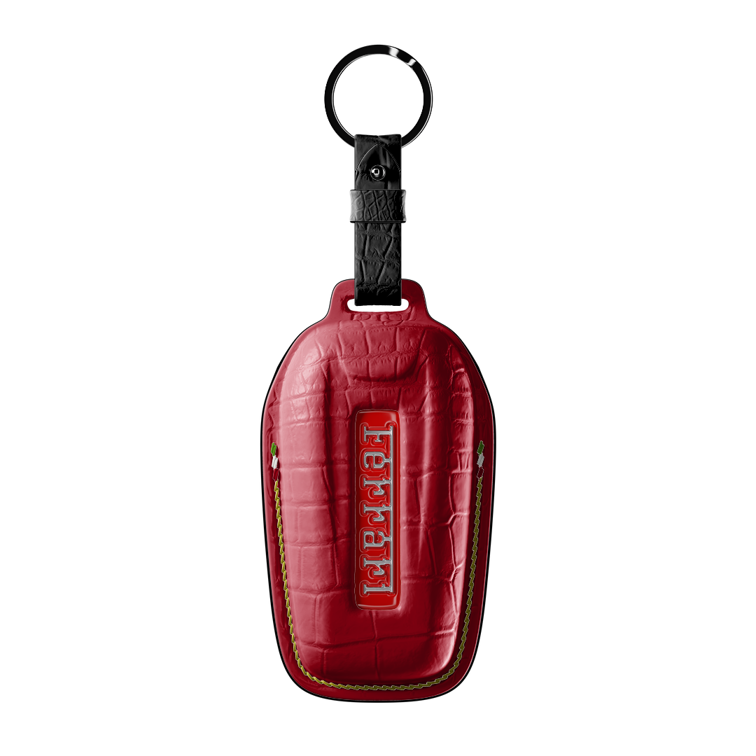 RED CROCODILE KEY COVER FOR FERRARI - CUSTOMIZE YOURS