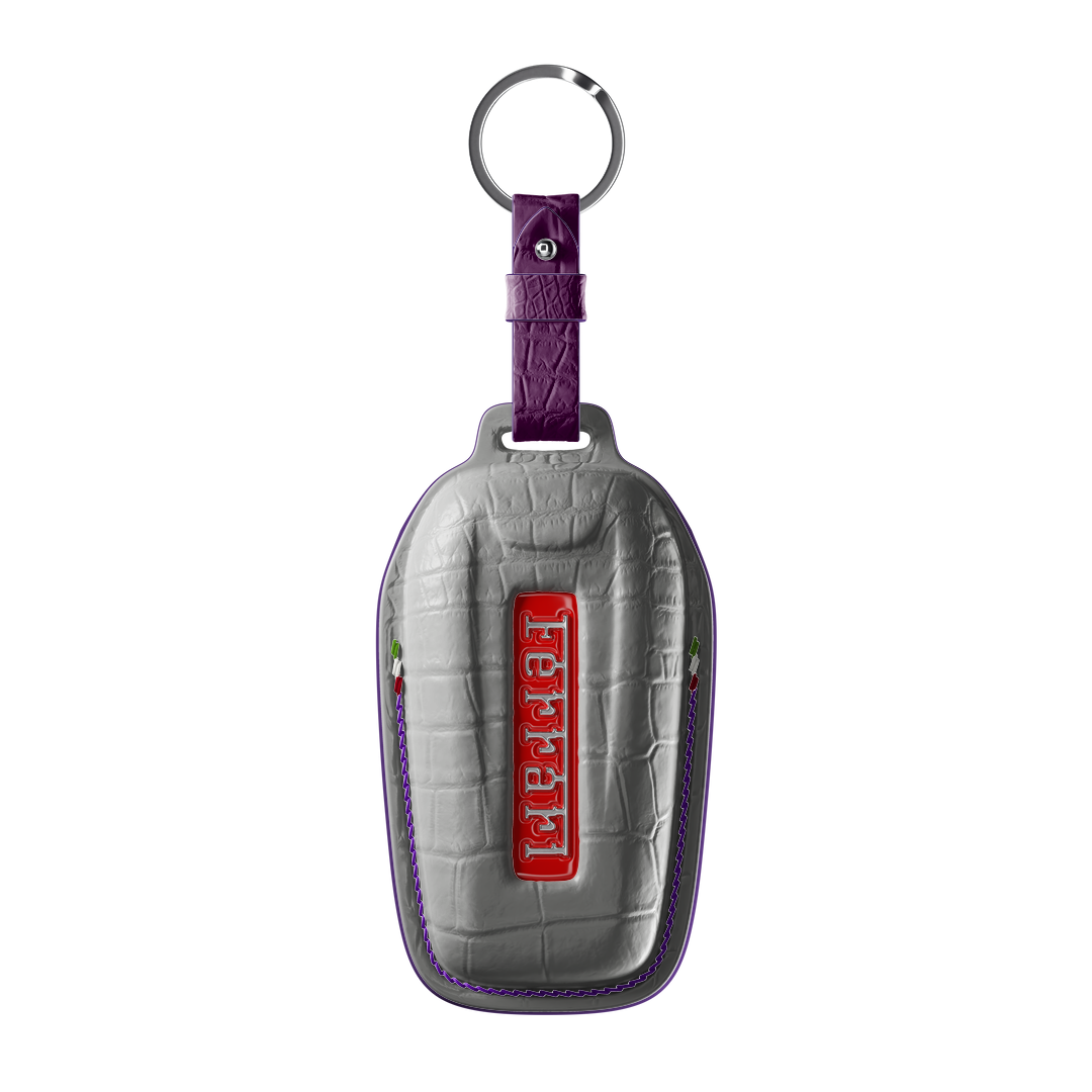 PEARL WHITE CROCODILE KEY COVER FOR FERRARI - CUSTOMIZE YOURS