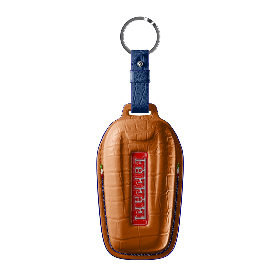 ORANGE CROCODILE KEY COVER FOR FERRARI - CUSTOMIZE YOURS