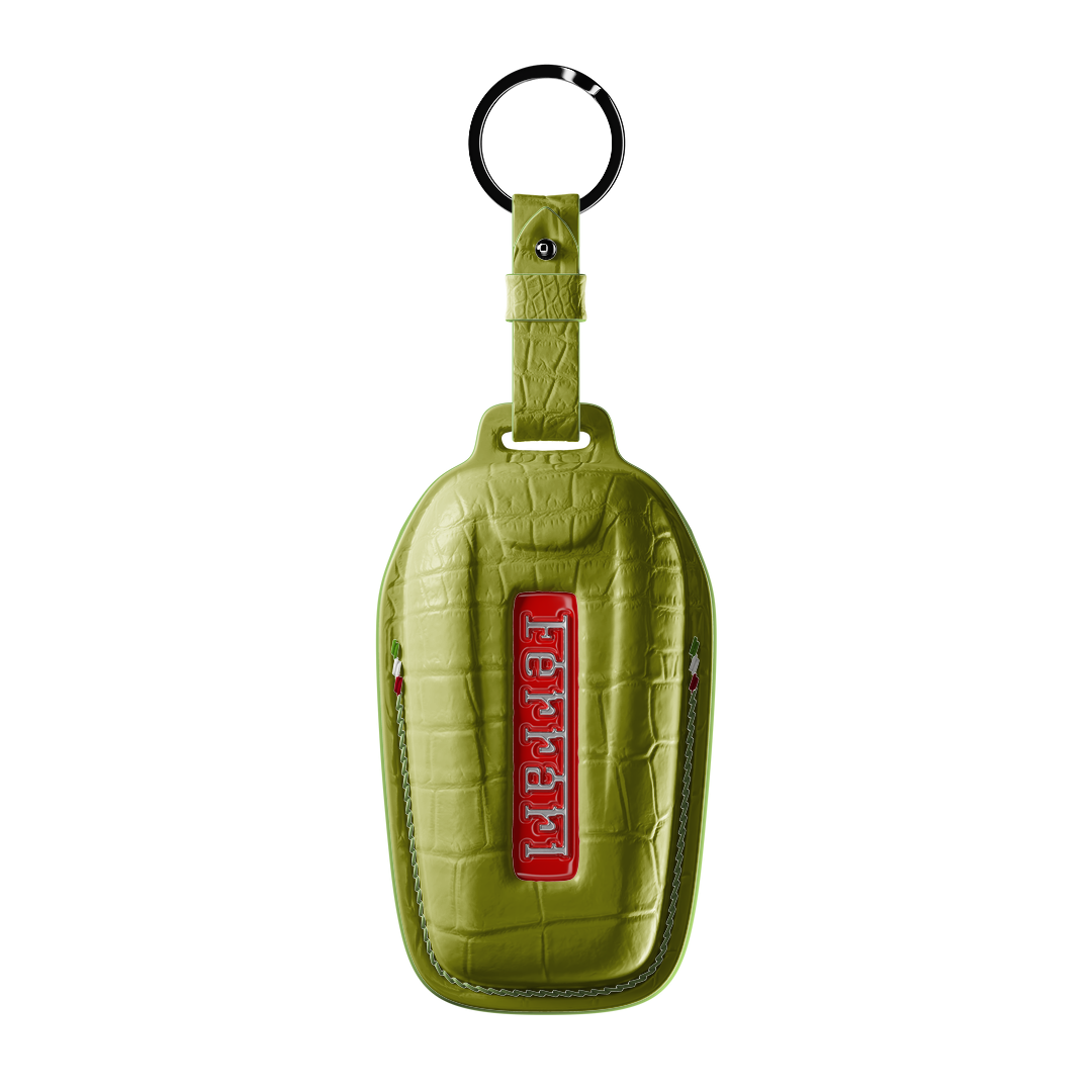LIME GREEN CROCODILE KEY COVER FOR FERRARI - CUSTOMIZE YOURS