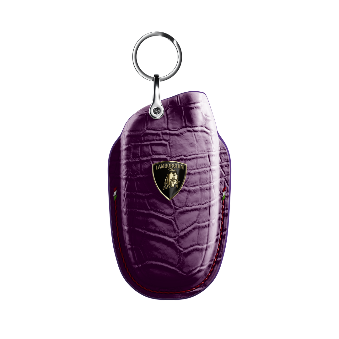 PURPLE CROCODILE KEY COVER FOR LAMBORGHINI - CUSTOMIZE YOURS