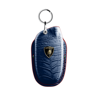 NAVY BLUE CROCODILE KEY COVER FOR LAMBORGHINI - CUSTOMIZE YOURS