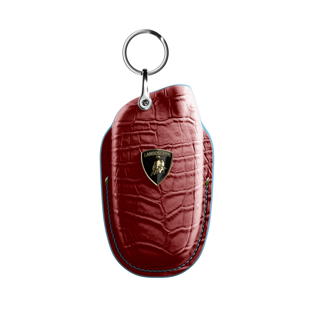 MATTE RED CROCODILE KEY COVER FOR LAMBORGHINI - CUSTOMIZE YOURS