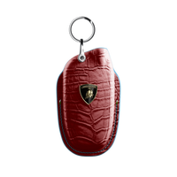 MATTE RED CROCODILE KEY COVER FOR LAMBORGHINI - CUSTOMIZE YOURS