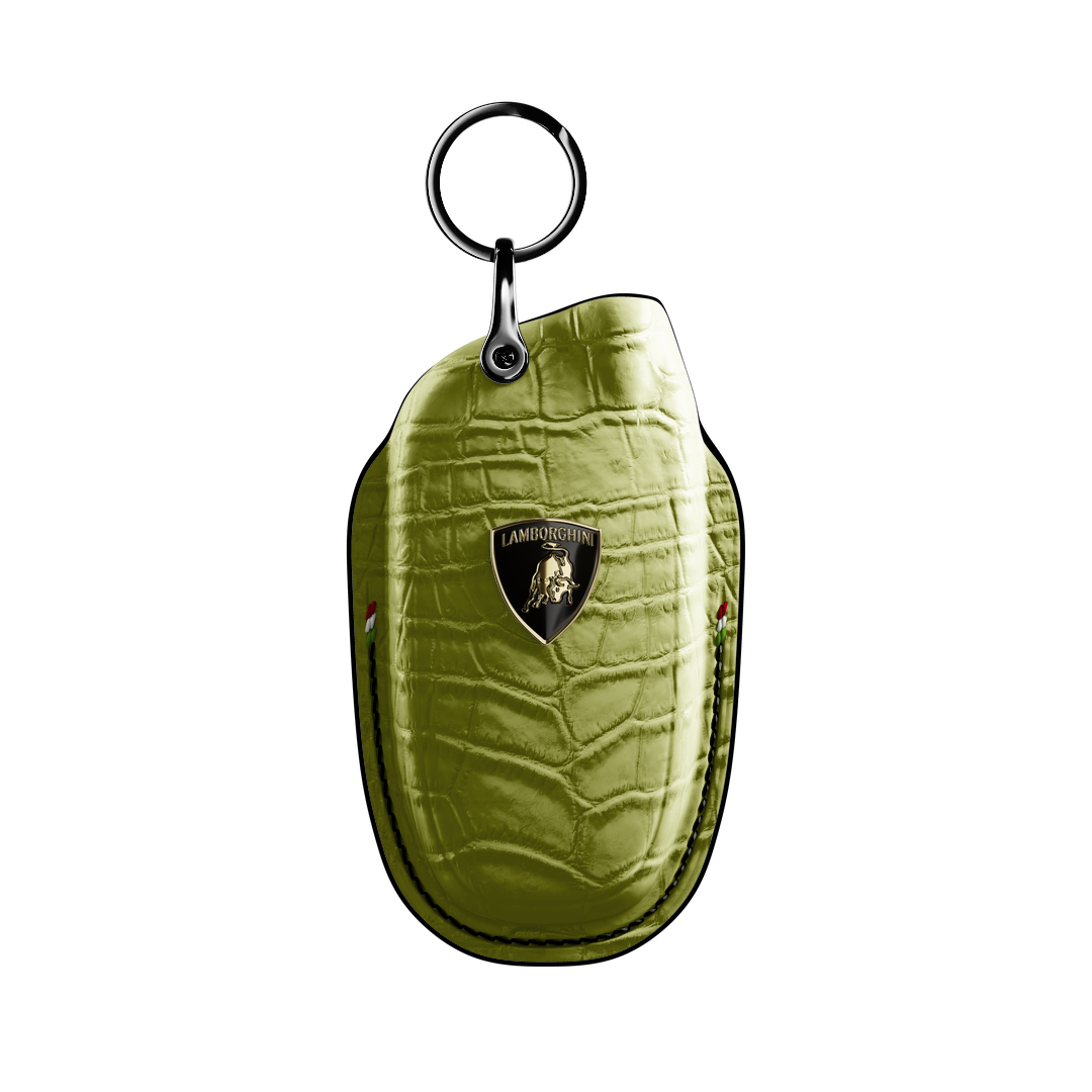 LIME GREEN CROCODILE KEY COVER FOR LAMBORGHINI - CUSTOMIZE YOURS