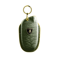 OLIVE GREEN CROCODILE KEY COVER FOR LAMBORGHINI - CUSTOMIZE YOURS