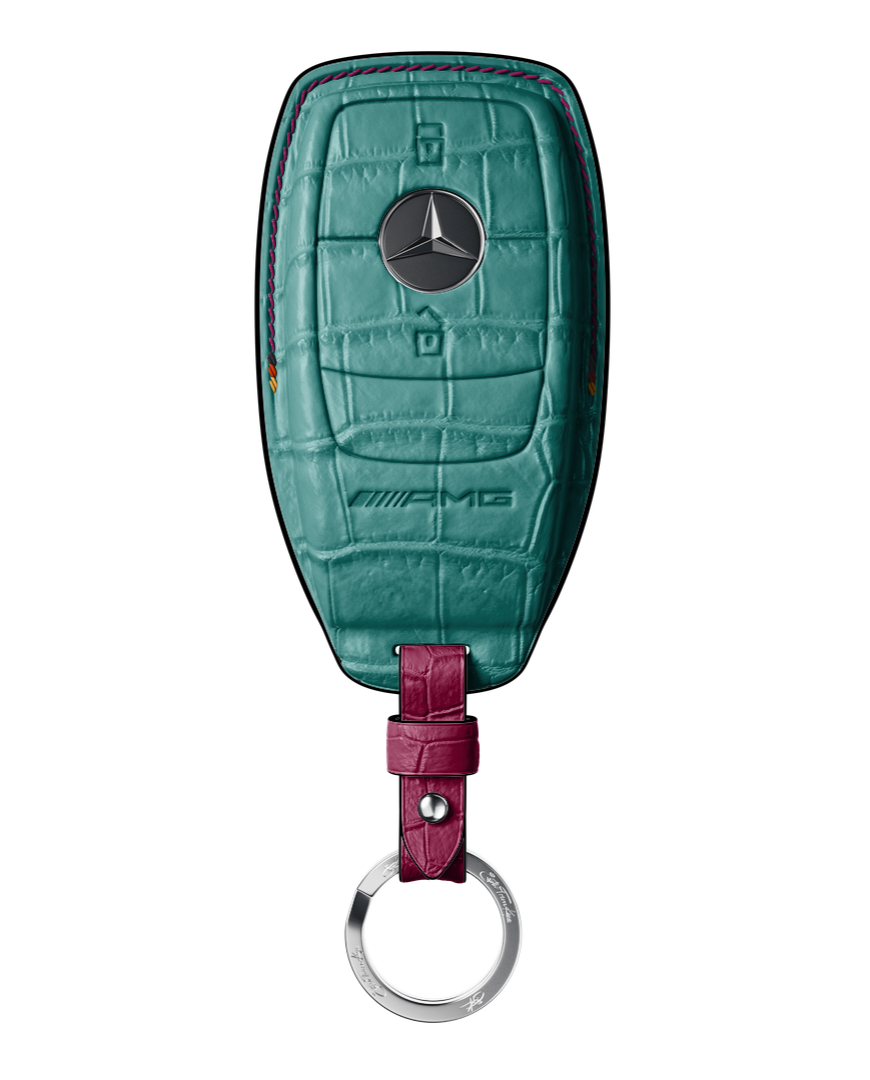 TIFFANY BLUE CROCODILE KEY COVER FOR MERCEDES - CUSTOMIZE YOURS