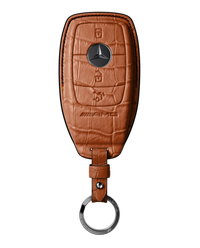TAN ORANGE CROCODILE KEY COVER FOR MERCEDES - CUSTOMIZE YOURS